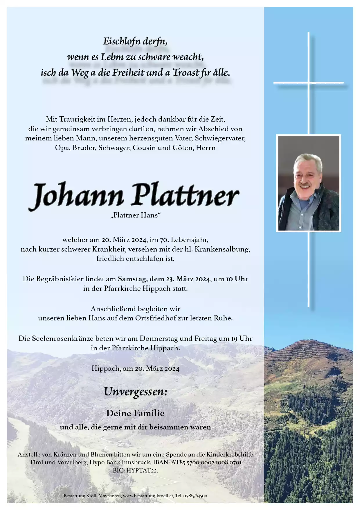 Parte von Johann Plattner